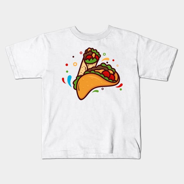 Tacos Kids T-Shirt by Shankara